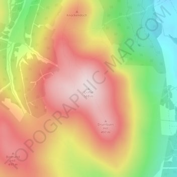 Mapa topográfico Criffel, altitude, relevo
