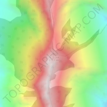 Mapa topográfico Mizri Ghar, altitude, relevo