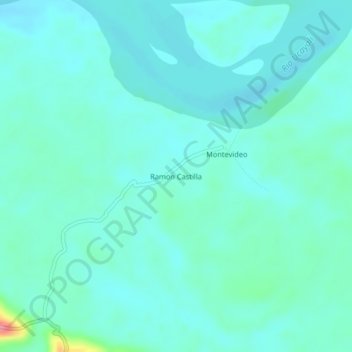 Mapa topográfico Ramon Castilla, altitude, relevo