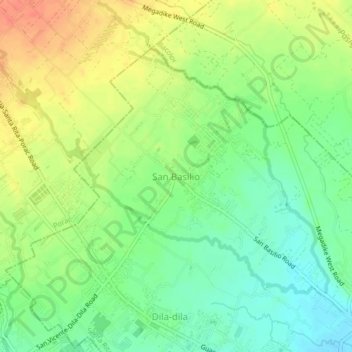 Mapa topográfico San Basilio, altitude, relevo