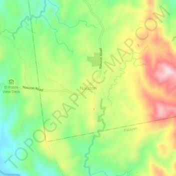 Mapa topográfico Nauzon, altitude, relevo