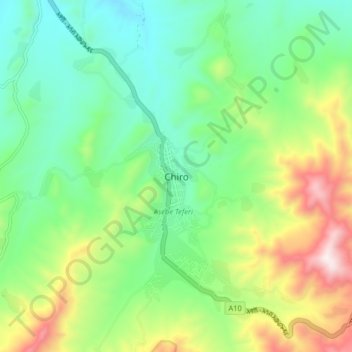 Mapa topográfico Chiro, altitude, relevo