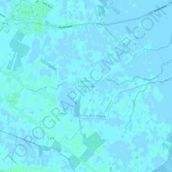 Mapa topográfico Roncodigà, altitude, relevo