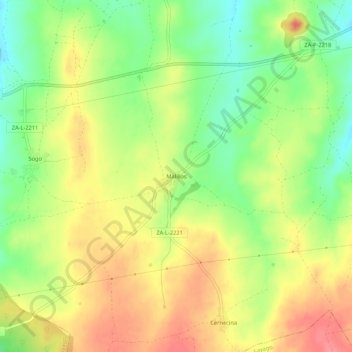 Mapa topográfico Malillos, altitude, relevo