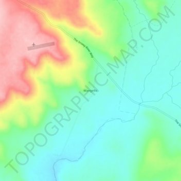Mapa topográfico Wangellic, altitude, relevo
