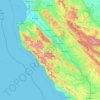 Mapa topográfico Monterey, altitude, relevo