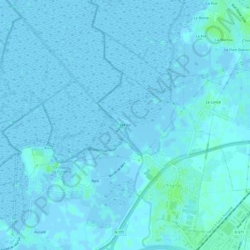 Mapa topográfico Bel Air, altitude, relevo