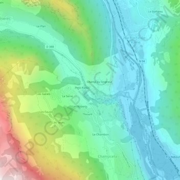 Mapa topográfico Pallon, altitude, relevo