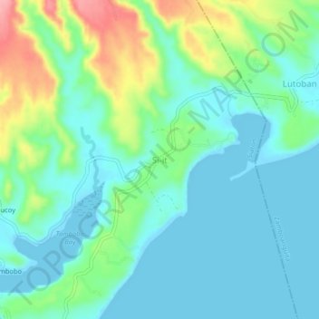 Mapa topográfico Si-it, altitude, relevo
