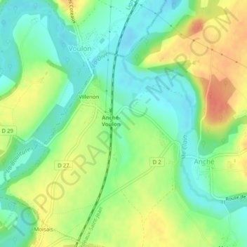 Mapa topográfico La Leze, altitude, relevo