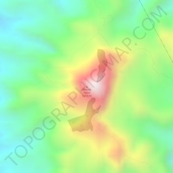 Mapa topográfico Mount Natib, altitude, relevo