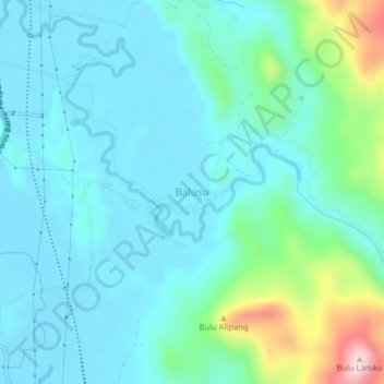 Mapa topográfico Balusu, altitude, relevo