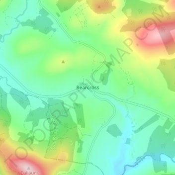 Mapa topográfico Rearcross, altitude, relevo