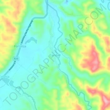 Mapa topográfico Caridad, altitude, relevo