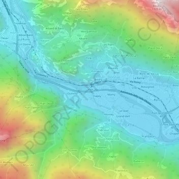 Mapa topográfico Lafait, altitude, relevo