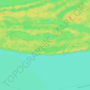 Mapa topográfico Machado de Assis, altitude, relevo
