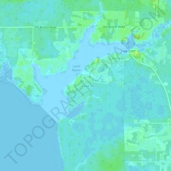 Mapa topográfico Cook, altitude, relevo