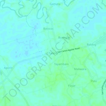Mapa topográfico Talang, altitude, relevo