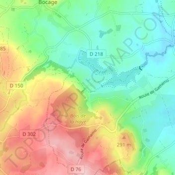 Mapa topográfico La Haye, altitude, relevo