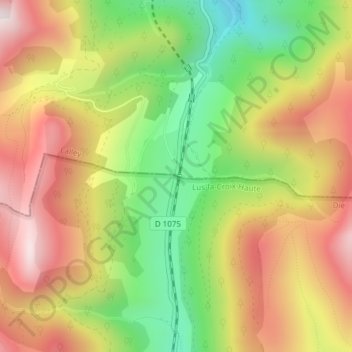 Mapa topográfico Col de La Croix Haute, altitude, relevo