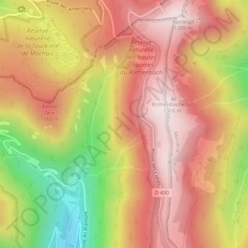 Mapa topográfico Herz, altitude, relevo