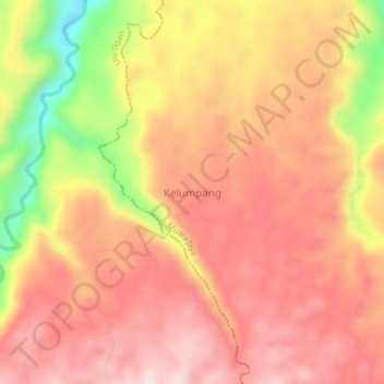 Mapa topográfico Kelumpang, altitude, relevo