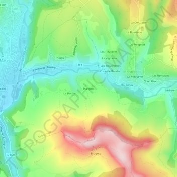 Mapa topográfico Marquès, altitude, relevo