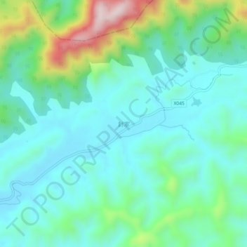 Mapa topográfico 封家, altitude, relevo
