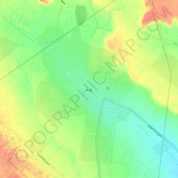 Mapa topográfico Qibah, altitude, relevo