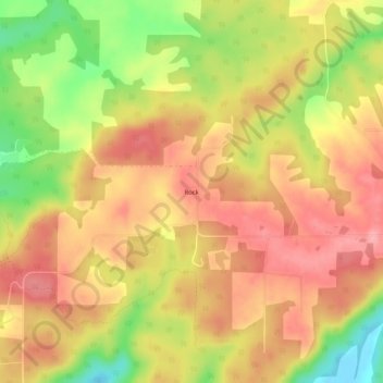 Mapa topográfico Rock, altitude, relevo