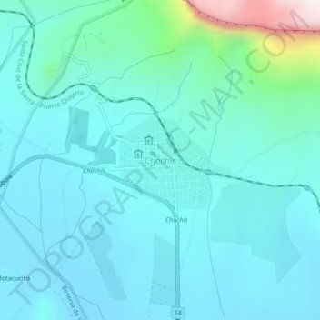 Mapa topográfico Chochís, altitude, relevo