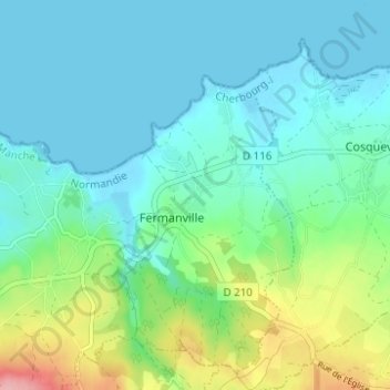 Mapa topográfico Intheville, altitude, relevo