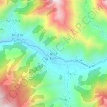 Mapa topográfico Japna, altitude, relevo