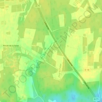 Mapa topográfico Sevigne, altitude, relevo