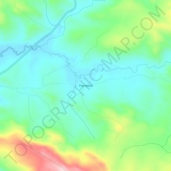 Mapa topográfico Ferreiro, altitude, relevo