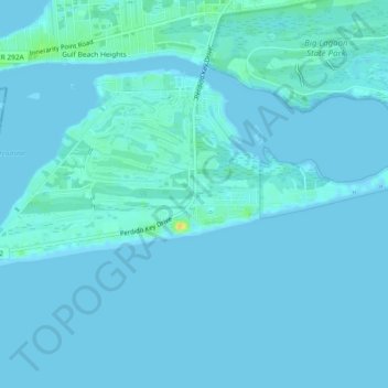 Mapa topográfico Perdido Key, altitude, relevo