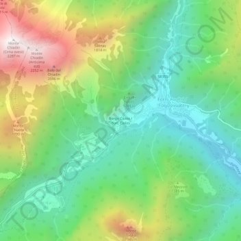 Mapa topográfico Ciolos, altitude, relevo