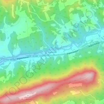 Mapa topográfico Maybrook, altitude, relevo