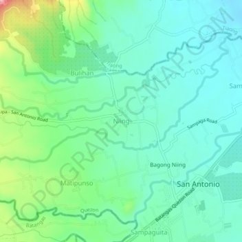 Mapa topográfico Niing, altitude, relevo