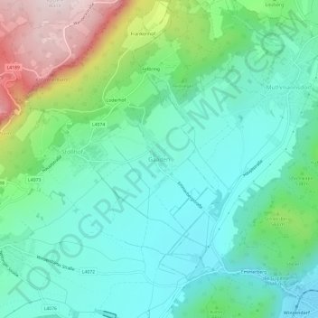 Mapa topográfico Gaaden, altitude, relevo