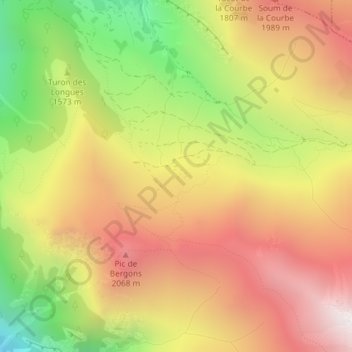Mapa topográfico Le Barade, altitude, relevo