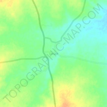 Mapa topográfico Umadi, altitude, relevo