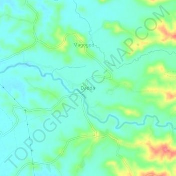 Mapa topográfico Dadda, altitude, relevo