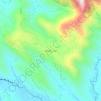 Mapa topográfico Thalanad, altitude, relevo