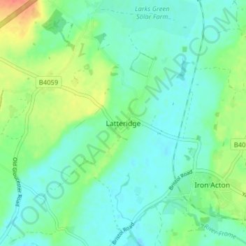 Mapa topográfico Latteridge, altitude, relevo