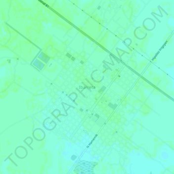 Mapa topográfico Ibarreta, altitude, relevo