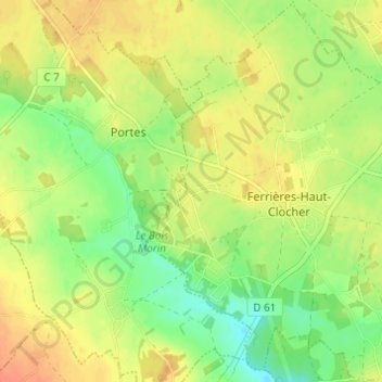 Mapa topográfico Frémont, altitude, relevo