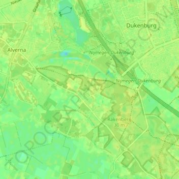 Mapa topográfico Heiveld, altitude, relevo