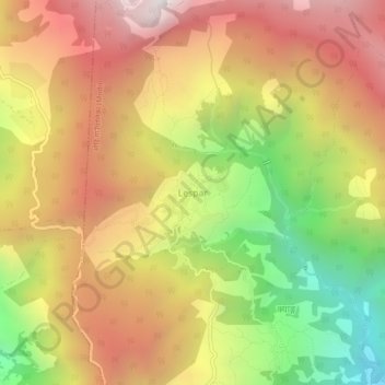 Mapa topográfico Lespar, altitude, relevo