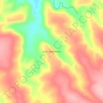 Mapa topográfico Santa Guilhermina, altitude, relevo